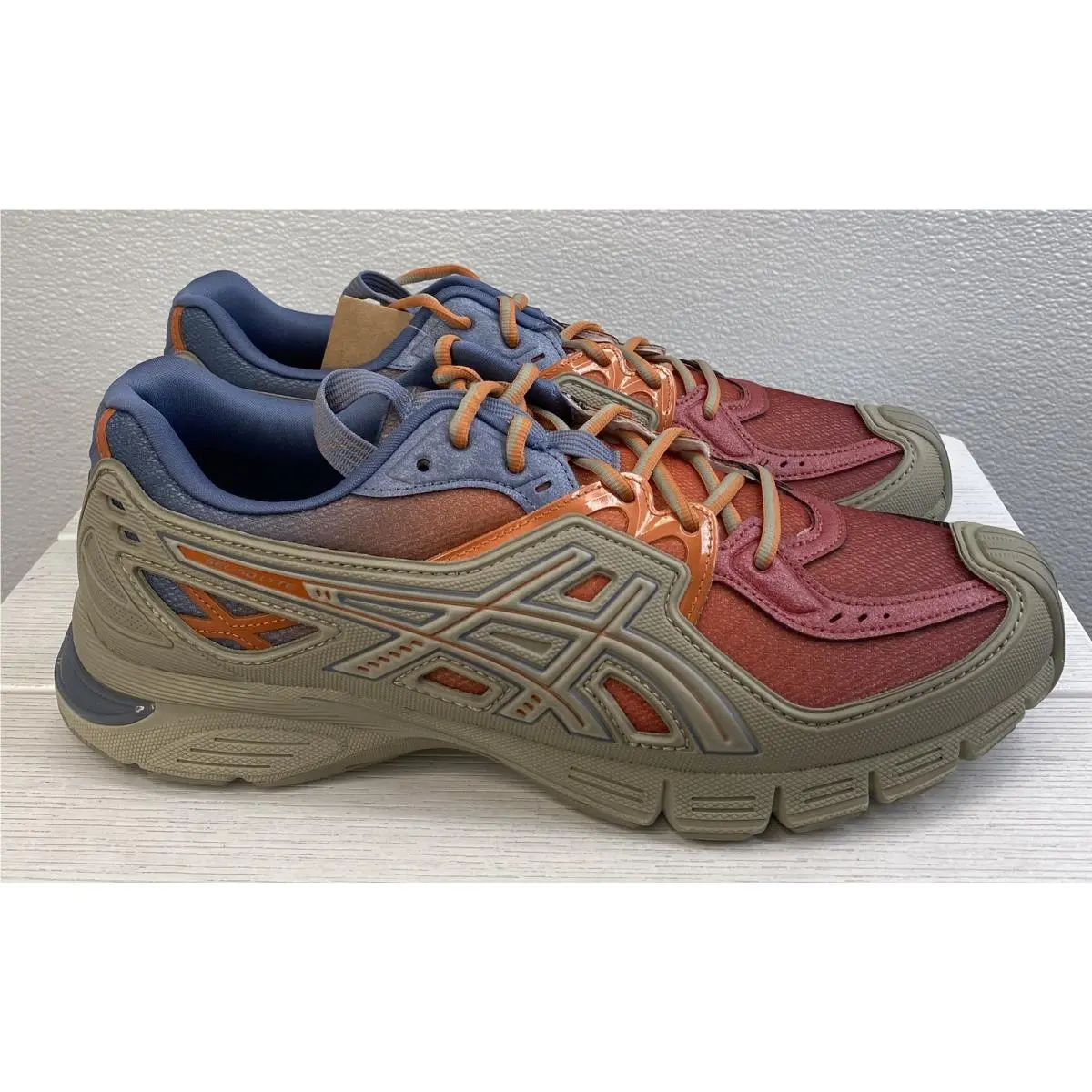 Asics Ub13-Gel-Sd-Lyte Mens Size 11 Olive Gray/rust Orange Mesh Athletic Sneaker