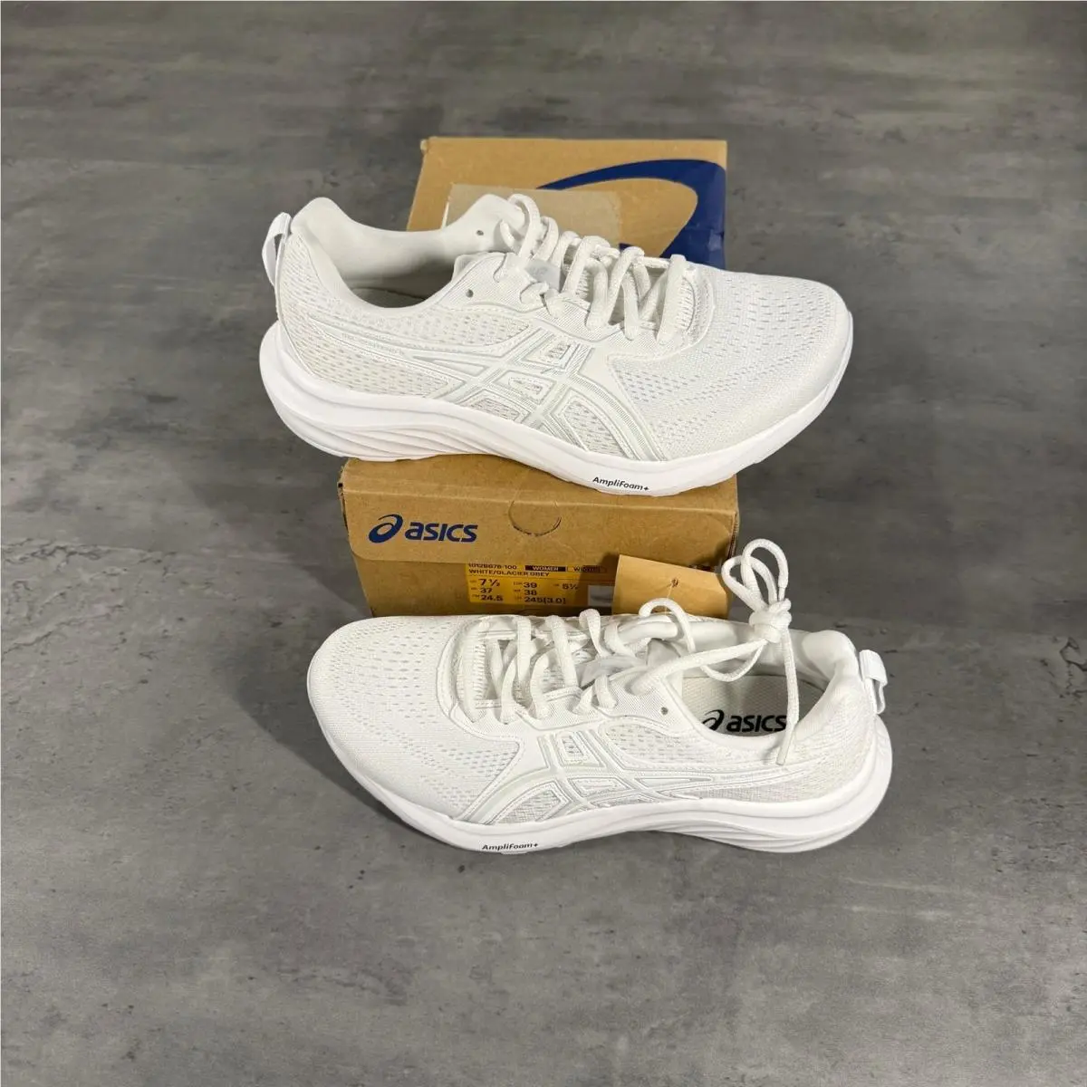 Asics Running Shoes Women 7.5 Gel-contend 9 White Glacier Grey Wide