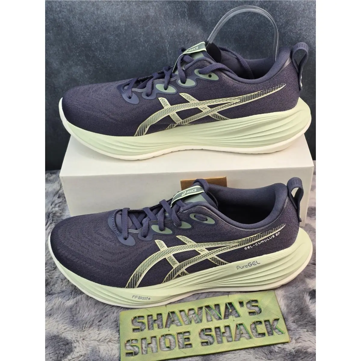 Asics Gel-cumulus 27 Indigo Fog/lucid Yellow Running Shoes Womens 11 Wide