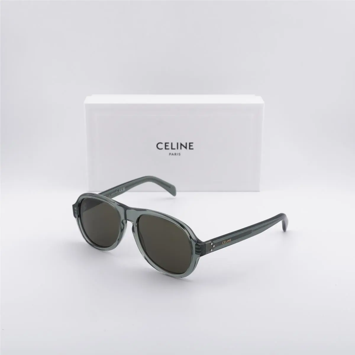CL40298I 93E Shiny Green/brown 56-18-145 Sunglasses by Celine