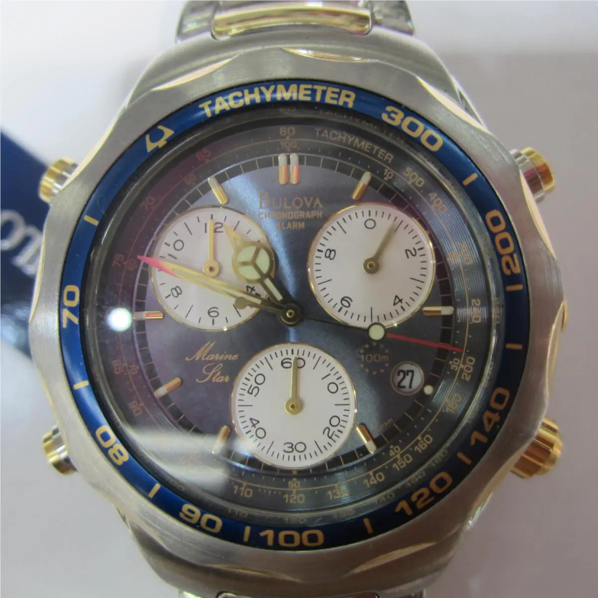 Marine Star All S/s Two Tone Alarm Chrono Japan 70030 by Bulova
