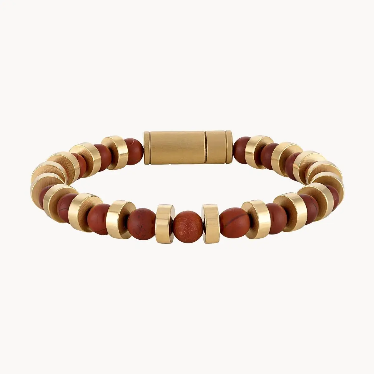 Marine Star Bracelet Stainless Steel with Red Jasper by Bulova