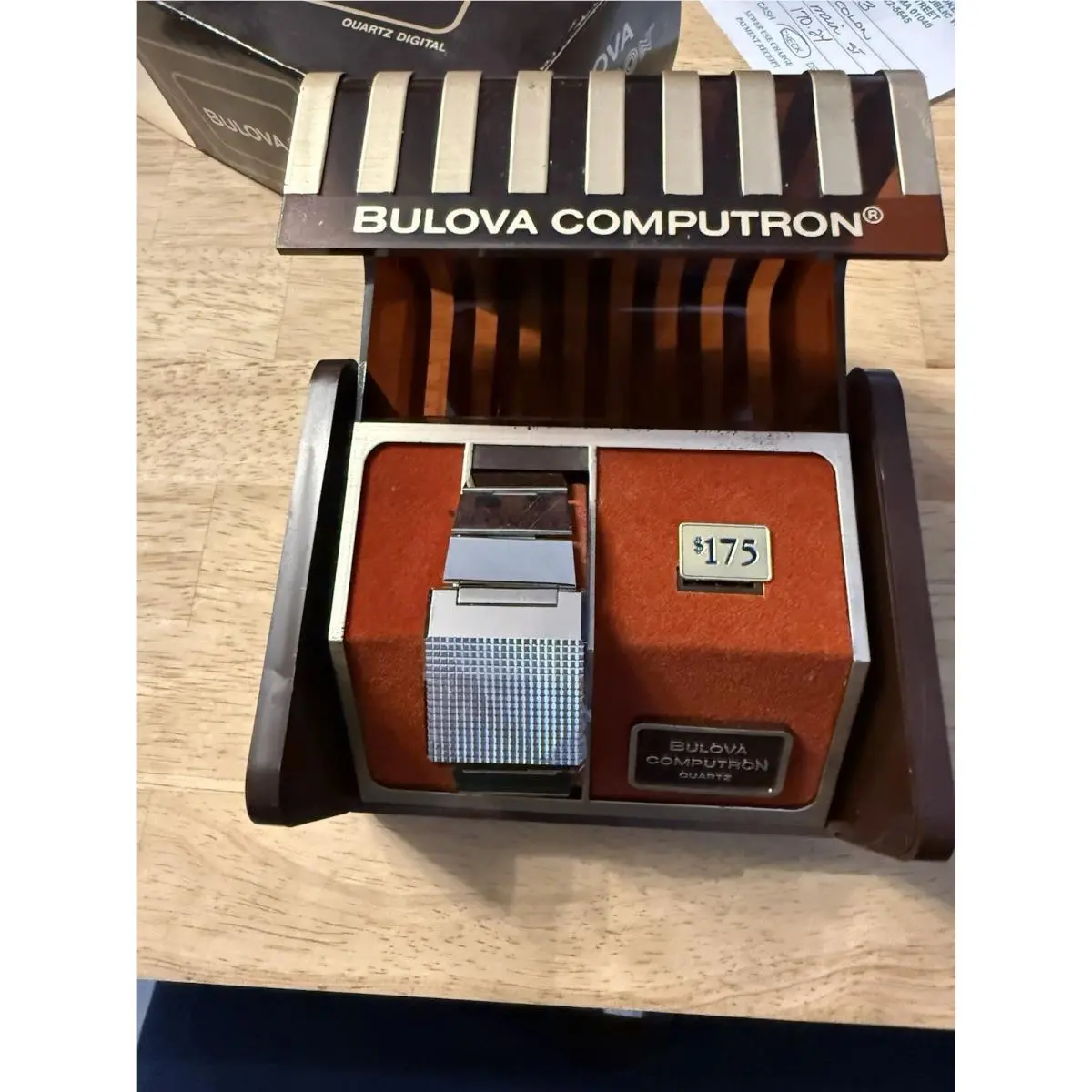 Vtg 70s Bulova Computron Quartz Digital Men`s Wristwatch S Steel W/ Box Manual