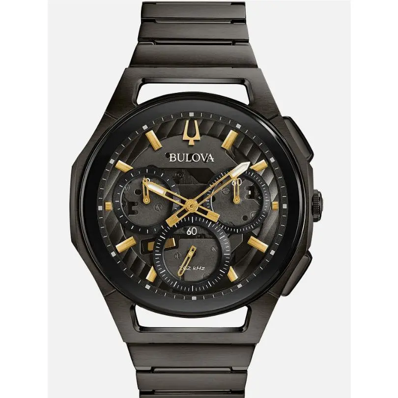 Bulova Curv Quartz Chronograph Gray Dial Men`s Watch 98A206