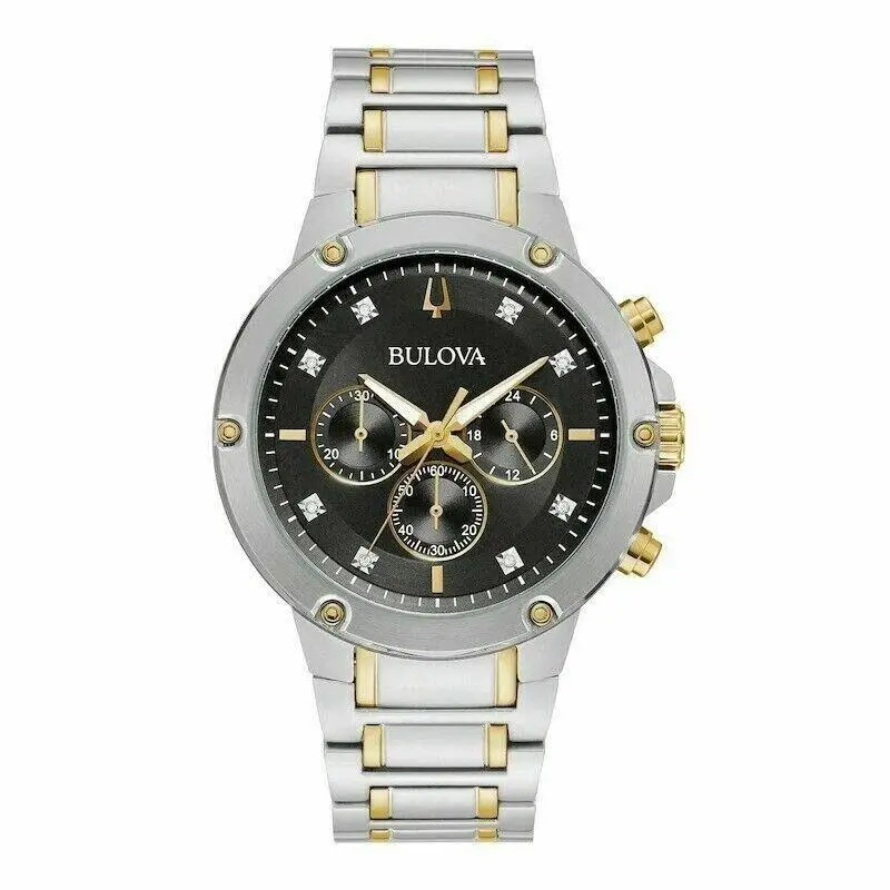 Bulova Black Dial Quartz 42mm 98D159