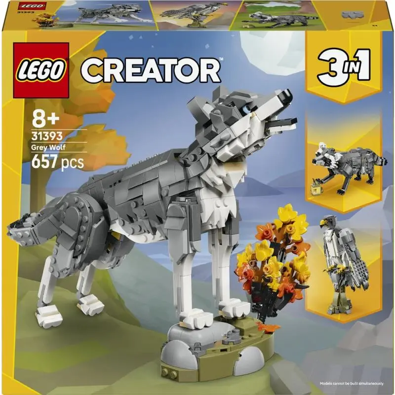 Lego Creator 3 in 1 Forest Animals: Gray Wolf 31393 Building Toy Set Gift