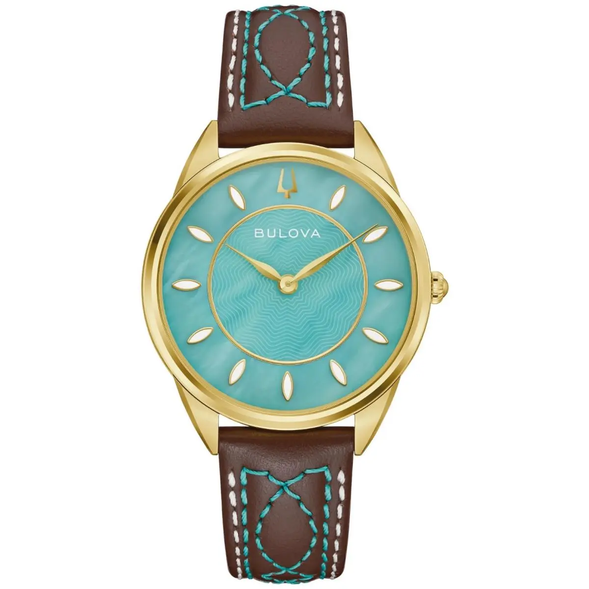 Bulova Sutton Western Womens Quartz Turquoise Mother-of-pearl Dial Watch 97L203