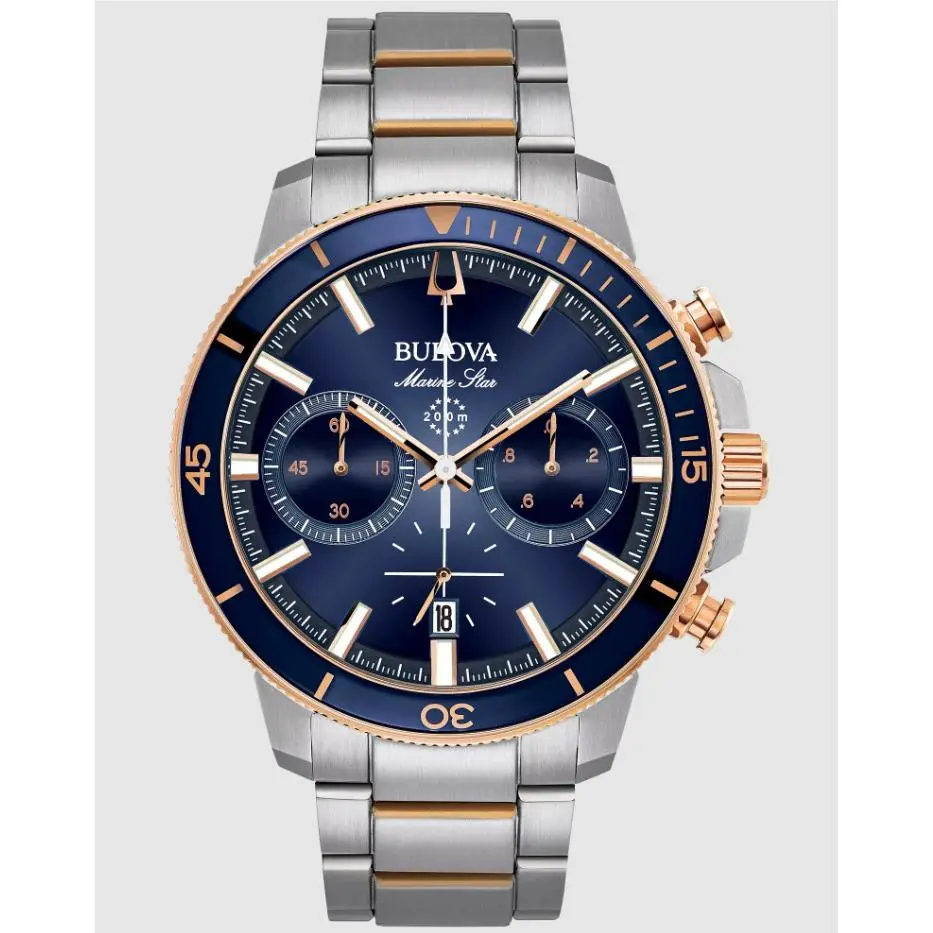 Marine Star Quartz Chronograph Blue Dial Men`s Watch 98B301 by Bulova