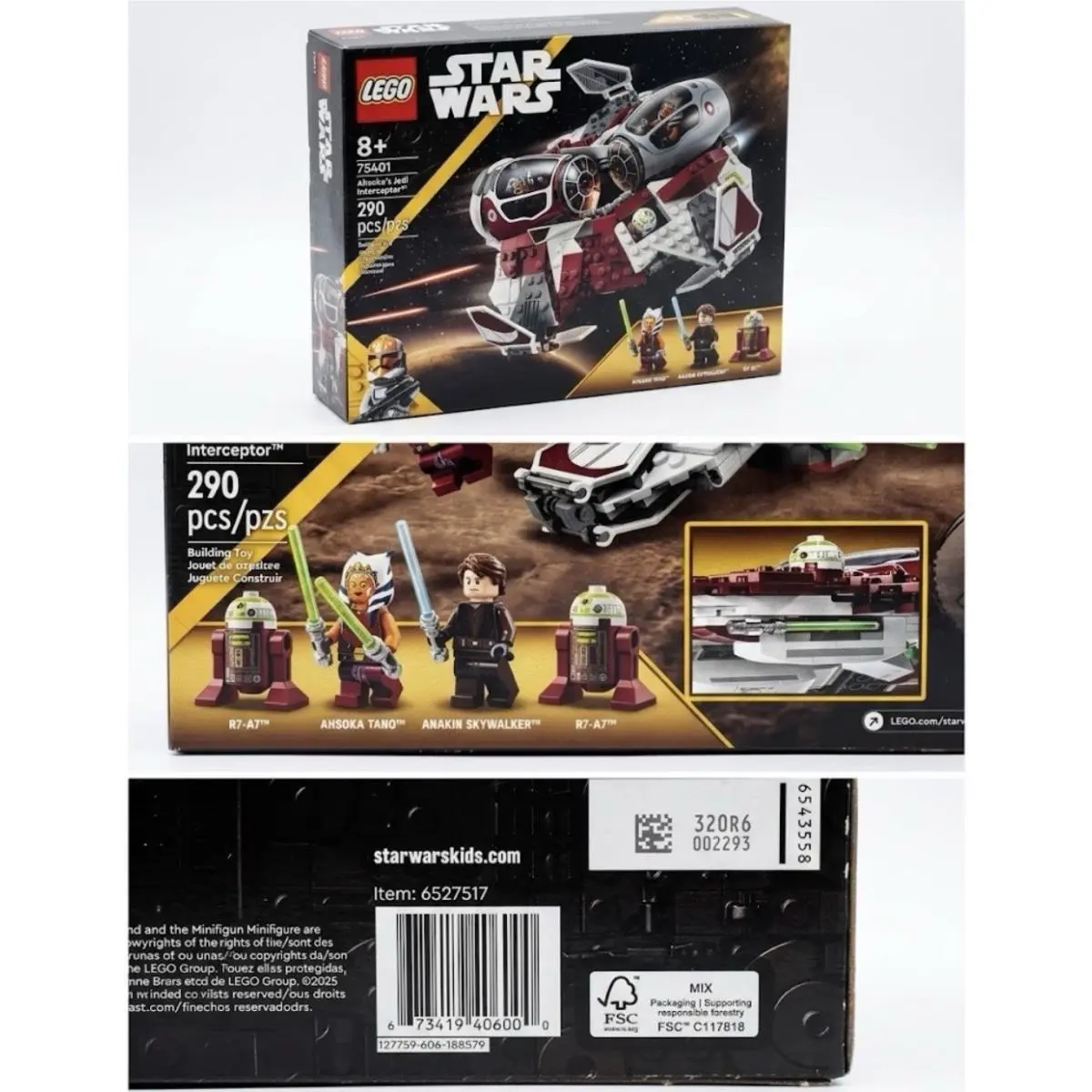 Lego Star Wars 75401 Ahsoka`s Jedi Interceptor Anakin R7-A7 290 Pcs