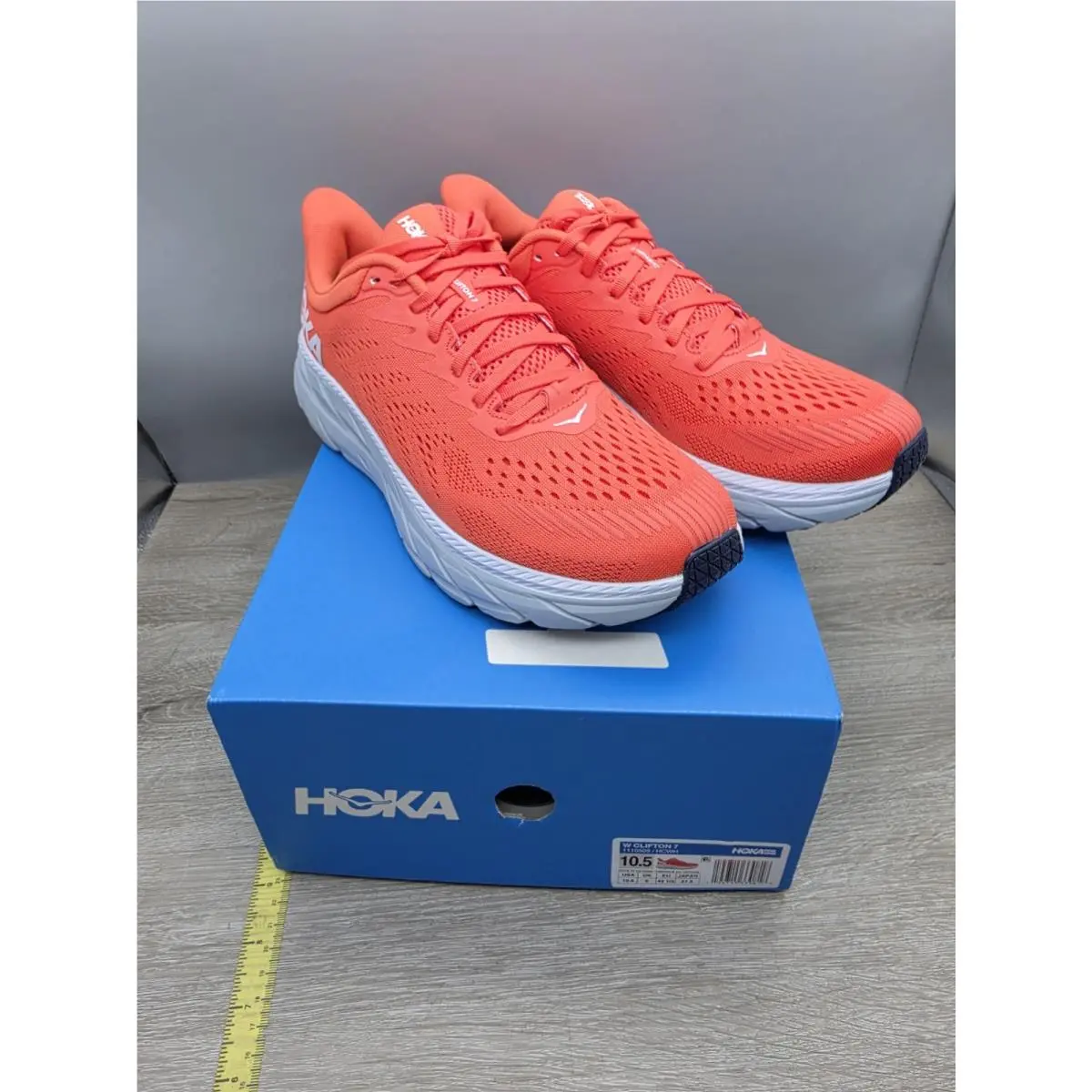 Hoka shoes - Hoka One One Clifton 7 - 1110509-HCWH - Hot Coral 12
