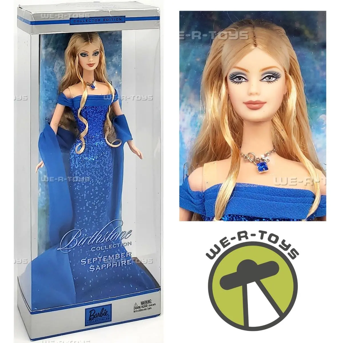 September Sapphire Barbie Doll Birthstone Collection 2002 Mattel B2394