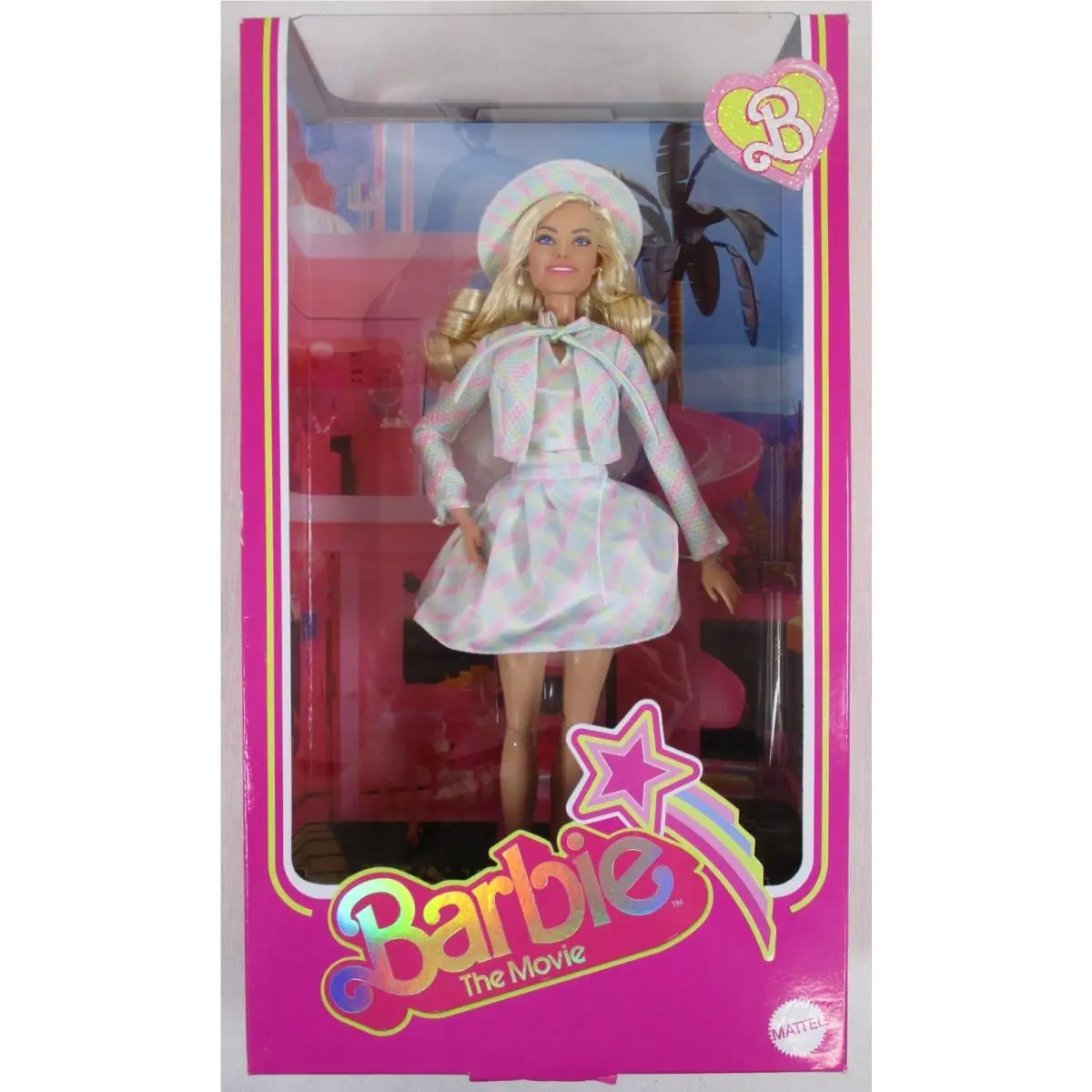 New/mib Barbie The Movie: Margot Robbie Blue Pink Plaid Set Outfit Mattel 2023