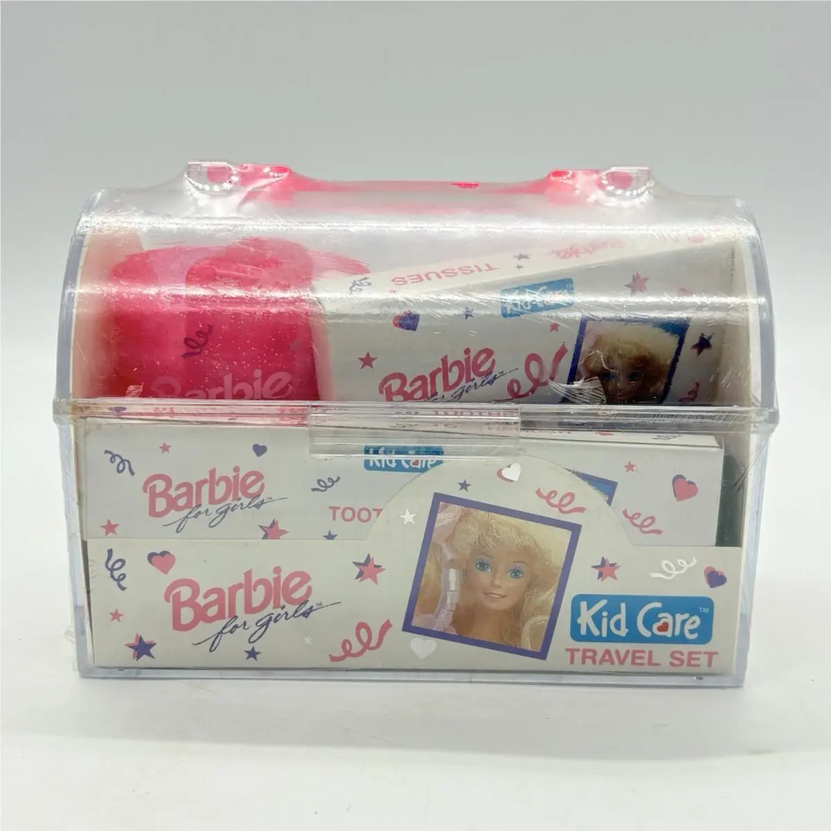 Barbie For Girls Kid Care Travel Set Toiletries Brush Toothbrush Mattel Vtg 1992