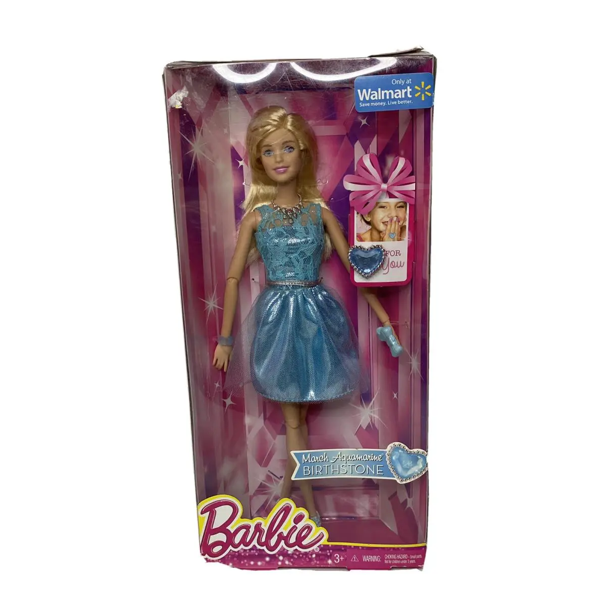 Barbie Doll Aquamarine Birthstone 2014 Blue Dress Purse