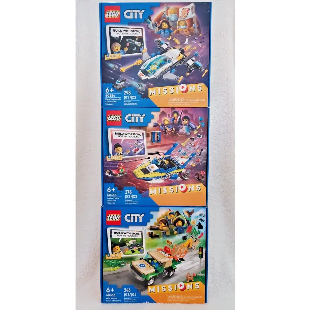 Lego City Lot: 60353 Wild Animal Rescue 60354 Mars Spacecraft 60355 Water Police