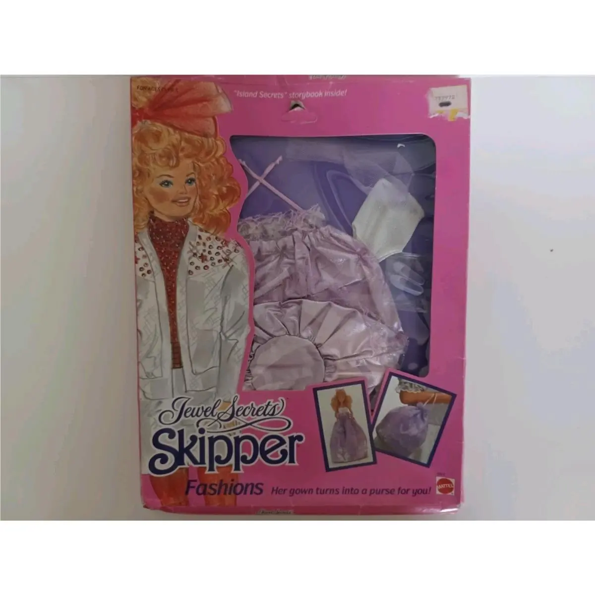 1985 Barbie Jewel Secrets Skipper Fashions 1863 Nip Boxed Gown Purse Vintage