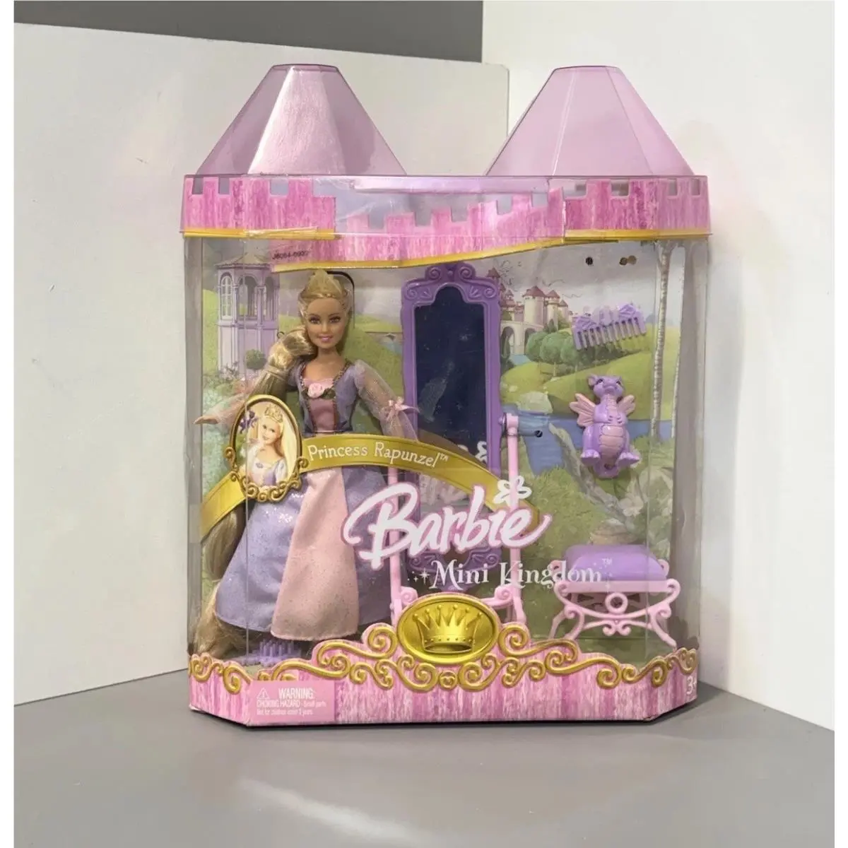 2005 Barbie Mini Kingdom Princess Rapunzel W/dragon Mattel