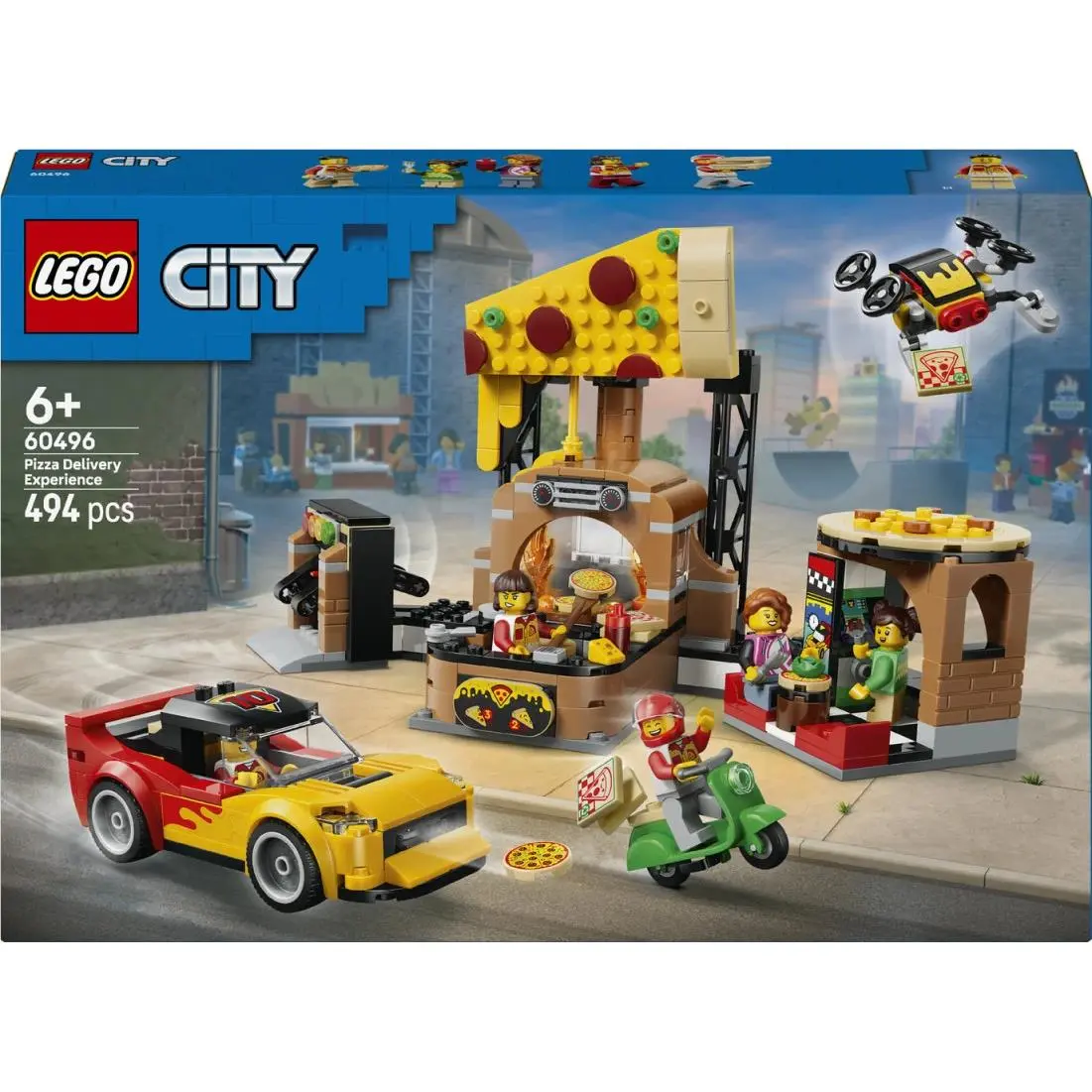 Lego City Pizza Delivery Experience with Vehicles 60496 Building Toy Set