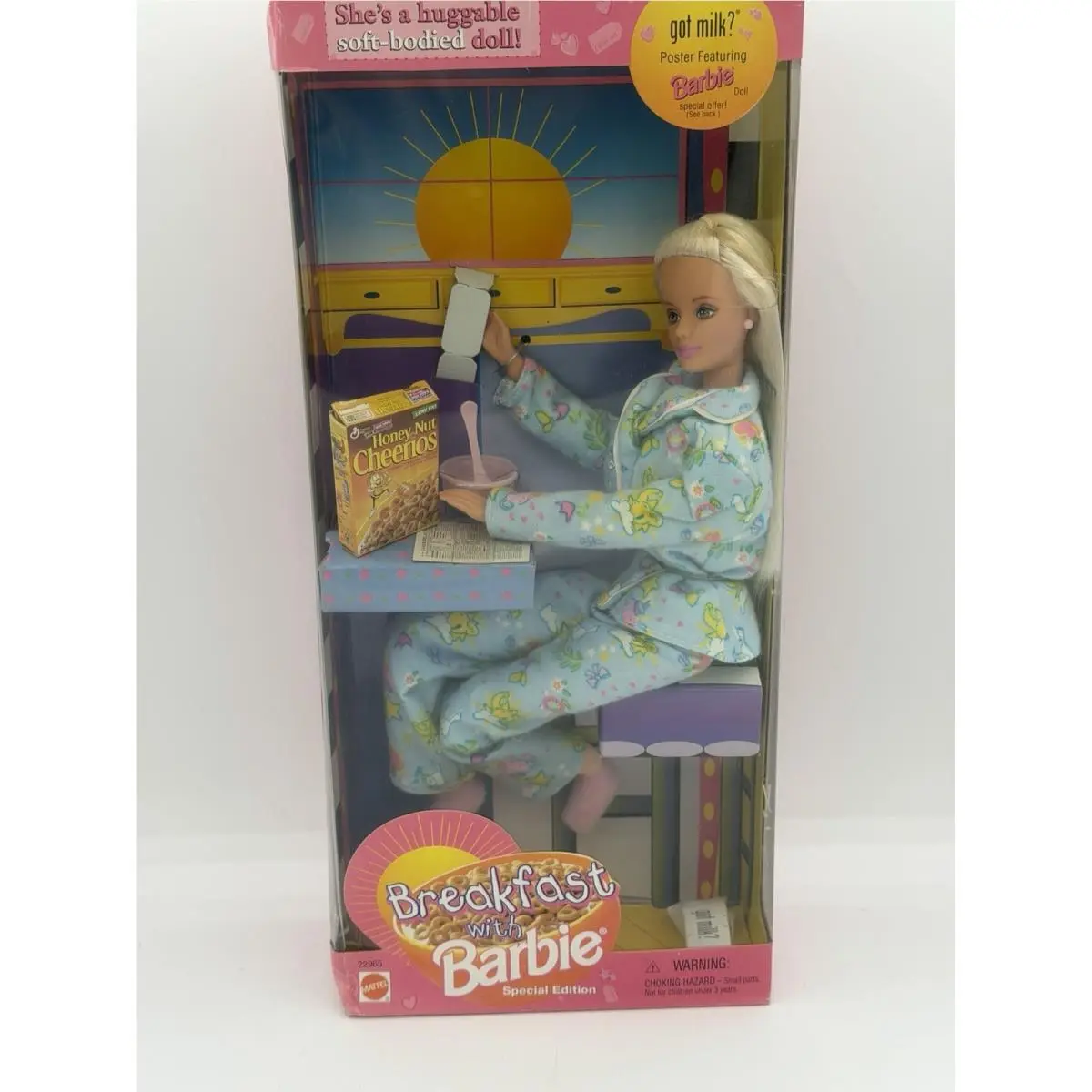 1999 Mattel Breakfast with Barbie Huggable Soft-bodied Doll Cheerios