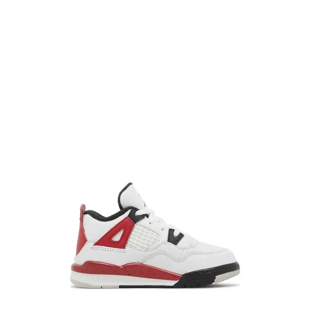 Nike Air Jordan 4 Retro (td) Red Cement Air Jordan 4 Retro TD Red Cement White Sneakers BQ7670-161