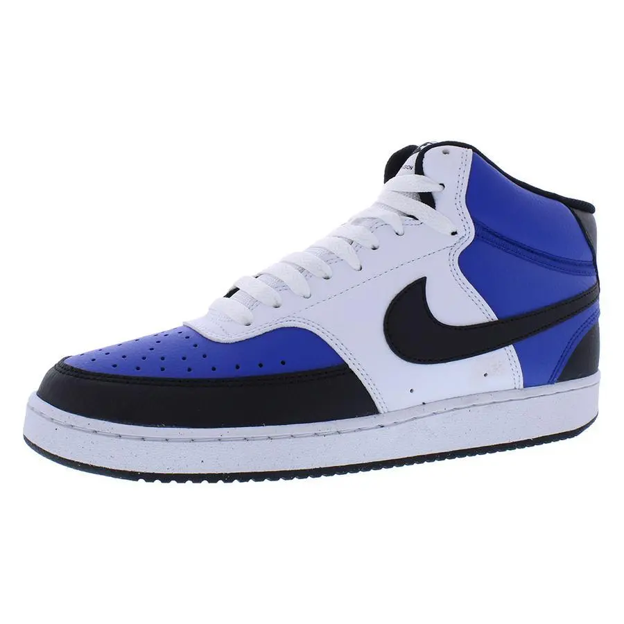 Nike Court Vision Mid Mens Shoes - White/Blue/Black, Main: Blue