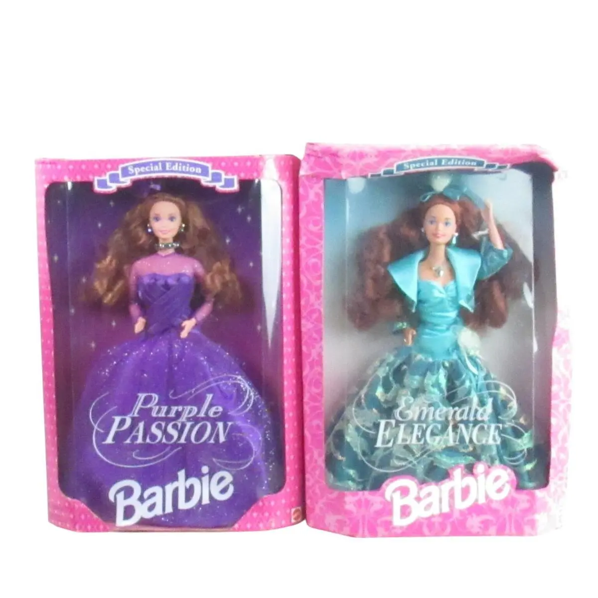 Barbie Dolls Purple Passion Red Hair 1995 Green Elegance Red Hair 1994