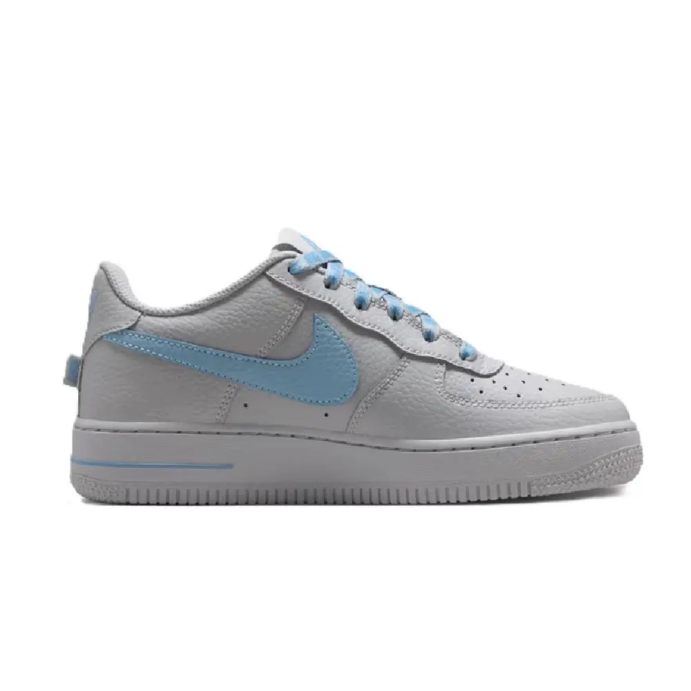 Big Kid`s Nike Air Force 1 Low Js Wolf Grey/work Blue IR0270 004
