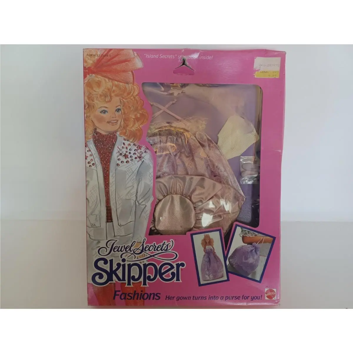 1985 Barbie Jewel Secrets Skipper Fashions 1863 Nip Boxed Gown Purse Light Purp