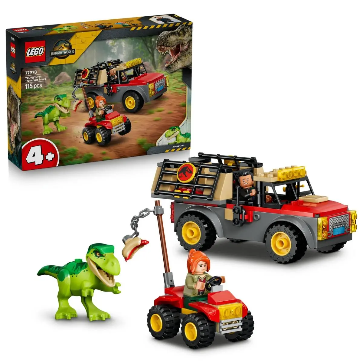 Lego Jurassic World Young T. Rex Transport Truck Toy - Incl. Dinosaur Figure AT