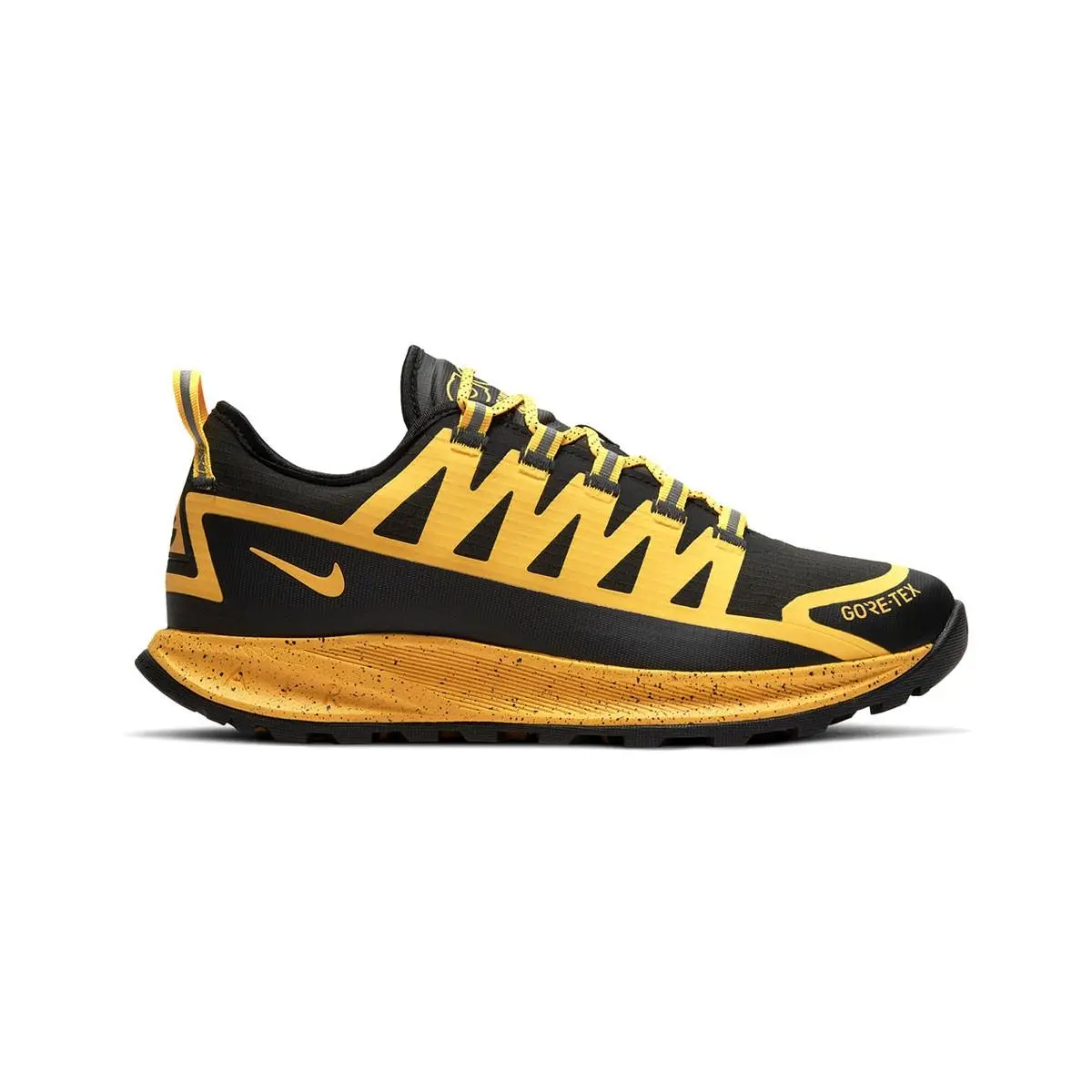 Nike Men`s Acg Air Nasu Gore-tex Trail Sneakers CW6020-001 Black/yellow SZ 6-12