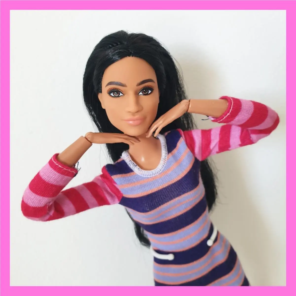 Barbie Fashionistas 147 Doll on Made To Move Body Mtm Hybrid Ooak