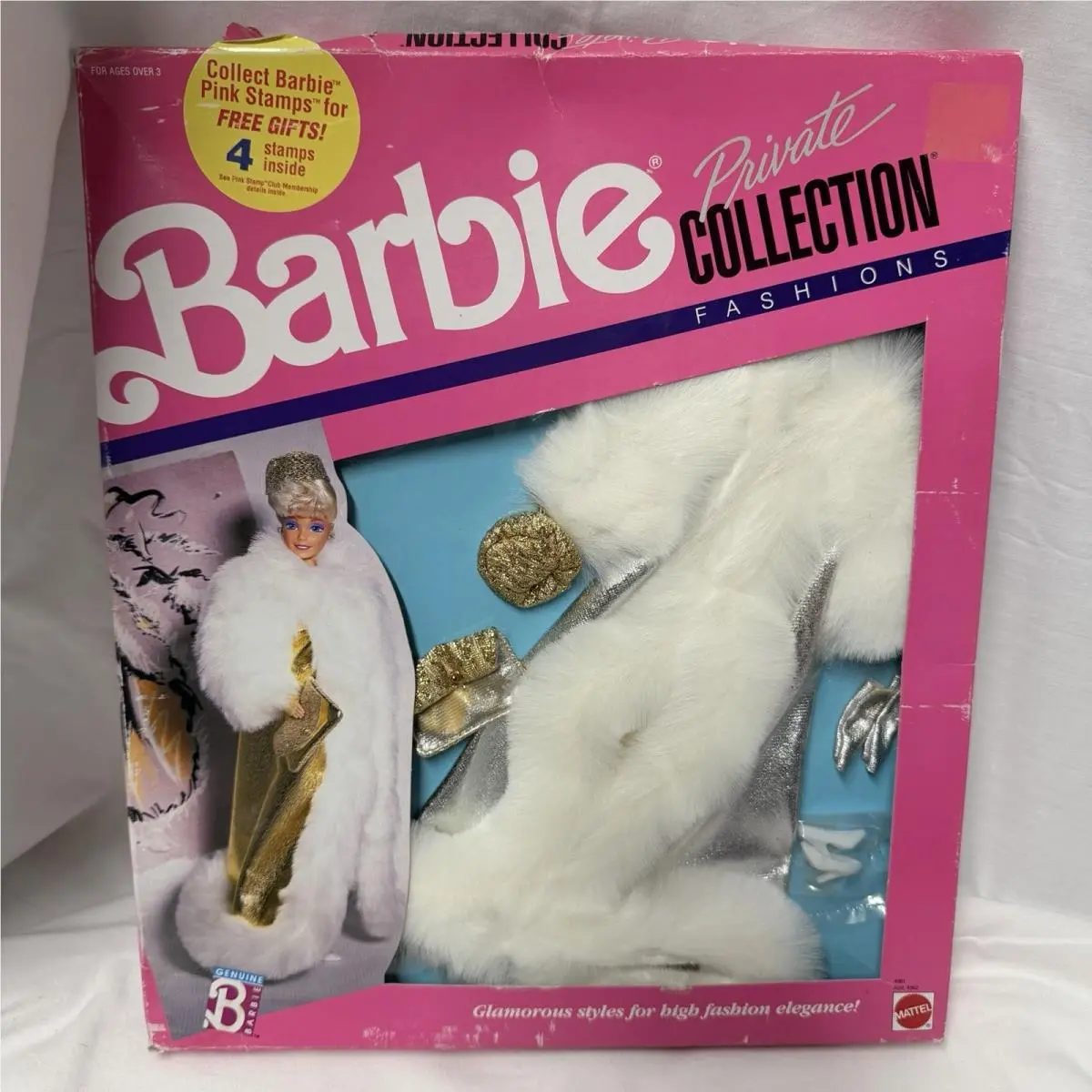 1989 Barbie Private Collection Fashion 4961 Gold White Coat Nrfb