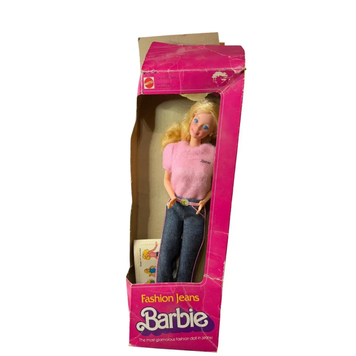 Vintage 1981 Mattel Barbie Fashion Jeans 11in Doll Pink Sweater Philippines