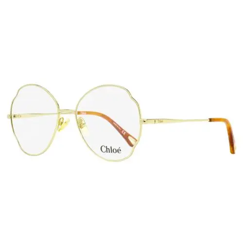 Chloe Scalloped Oval Eyeglasses CH0097O 001 Gold/havana 53mm