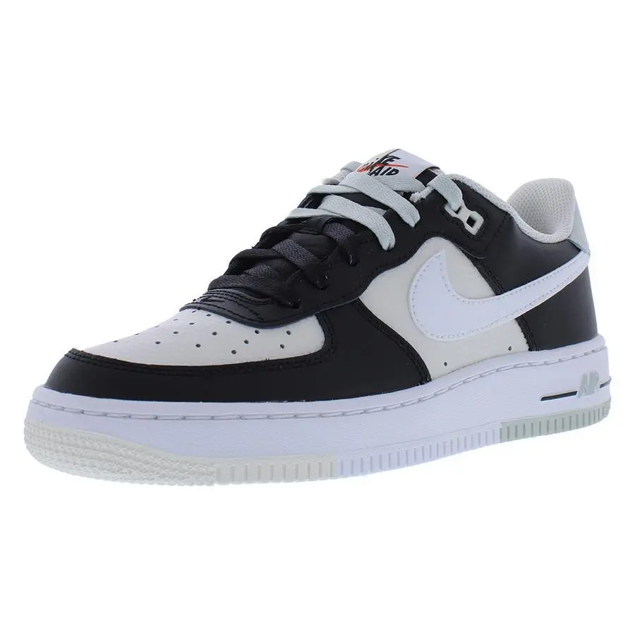 Nike Air Force 1 LV8 1 Leather GS Boys Shoes - Black/Light Silver/Panthom, Main: Black