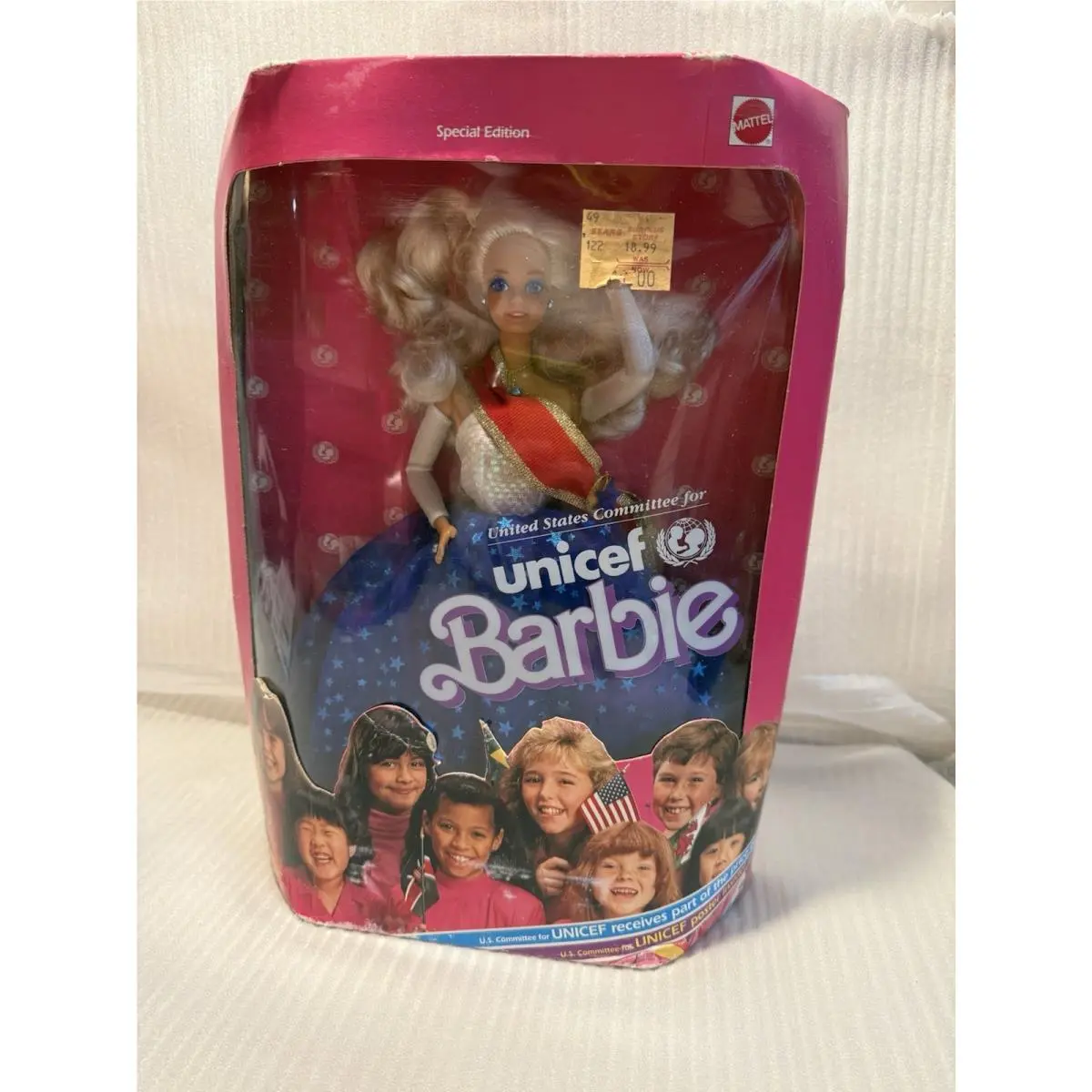 Unicef Barbie Special Edition 1989 Mattel Nrfb Vintage Doll Box Wear