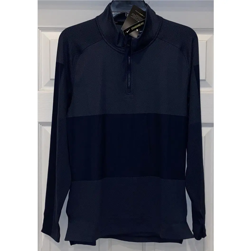 Nike clothing - NIKE Dri Fit Vapor 1/2 Zip Golf Pullover Obsidian Blue L/S Shirt - CU9828 - Blue 2