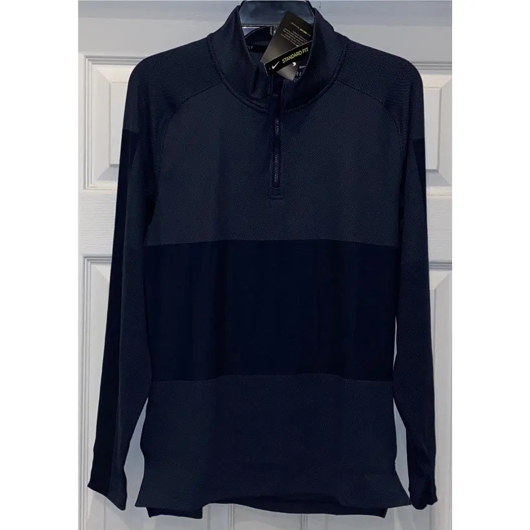 Nike clothing - NIKE Dri Fit Vapor 1/2 Zip Golf Pullover Obsidian Blue L/S Shirt - CU9828 - Blue 14