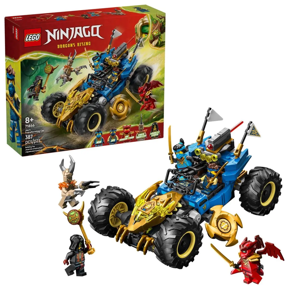 Lego Ninjago Jay`s Transforming Car Toy 2-in-1 Buildable Set with 5
