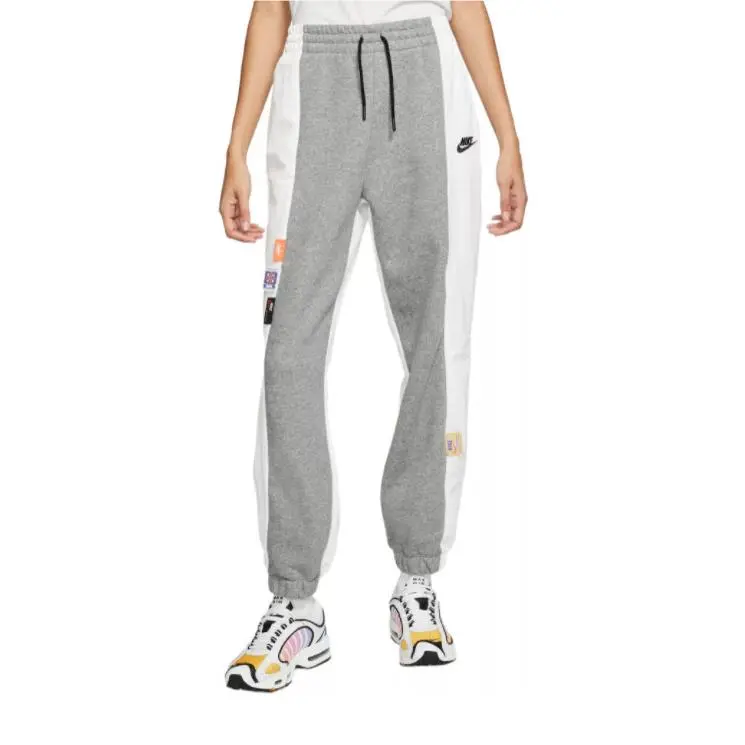 Nike Sportswear Pants Womens 2XL Loose Just Do It Media Grey White Colorblock