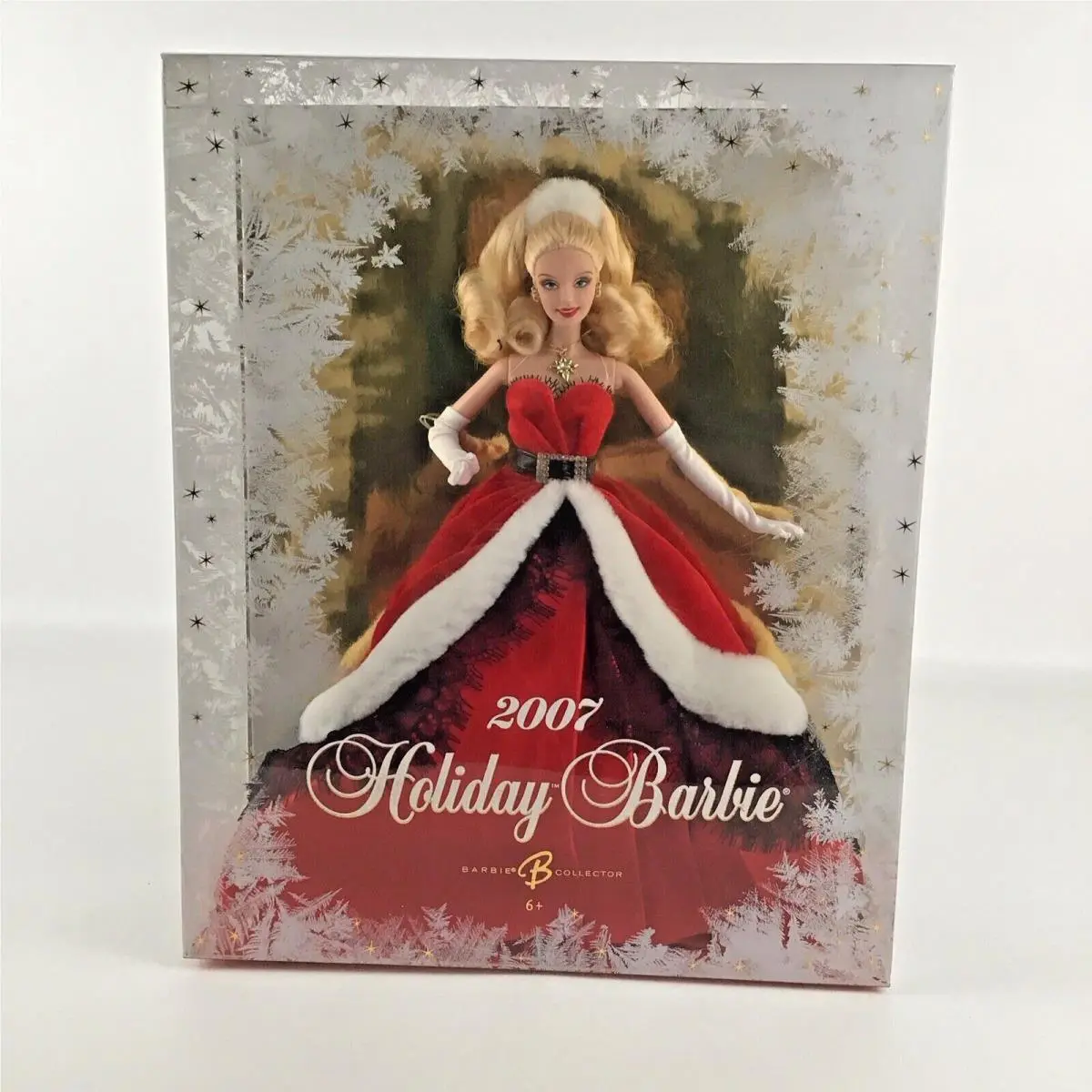 Barbie Doll Collectible Fashion Figure 2007 Holiday Barbie Santa Gown Mattel