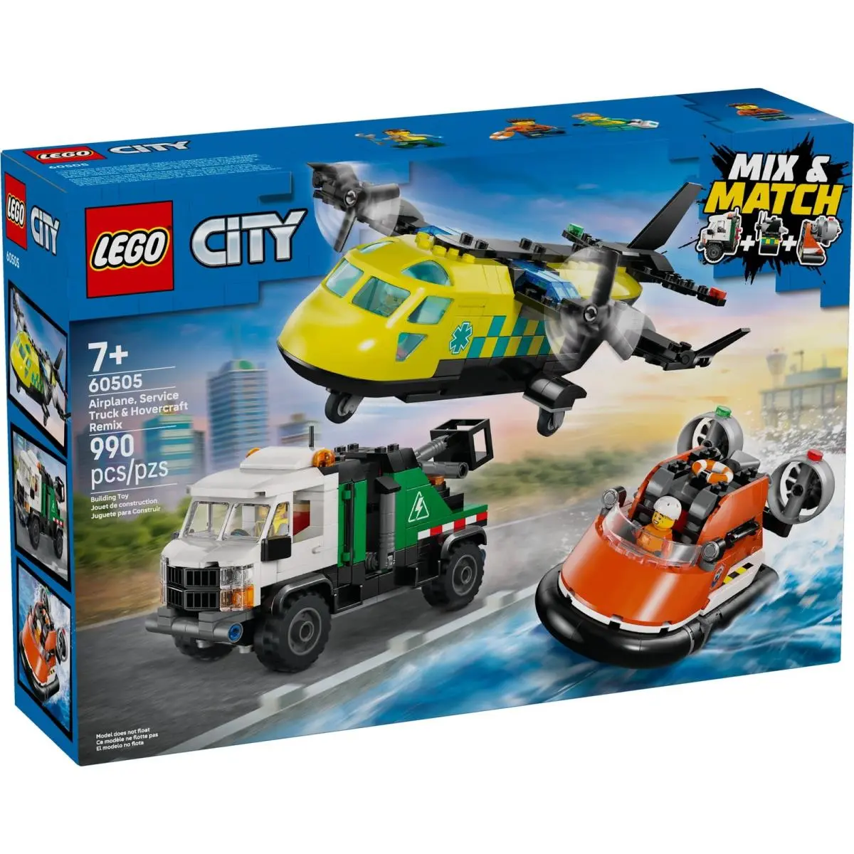 Lego City Airplane Service Truck and Hovercraft Remix Set