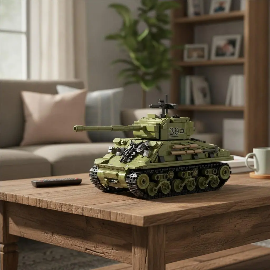 Educational Fun Military Tank Model Kit - 991 Pcs Movable Turret Tracks