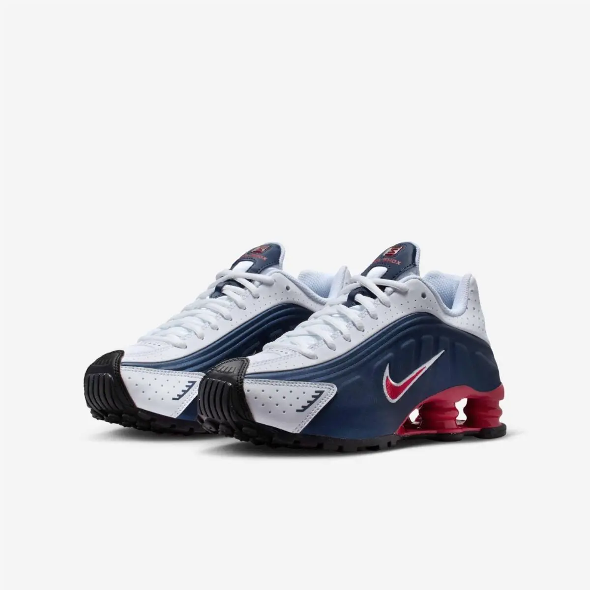 Nike Shox R4 CW2626-400 Sneaker Kids 5.5 Navy White Lace Up Casual Shoes MEW1588