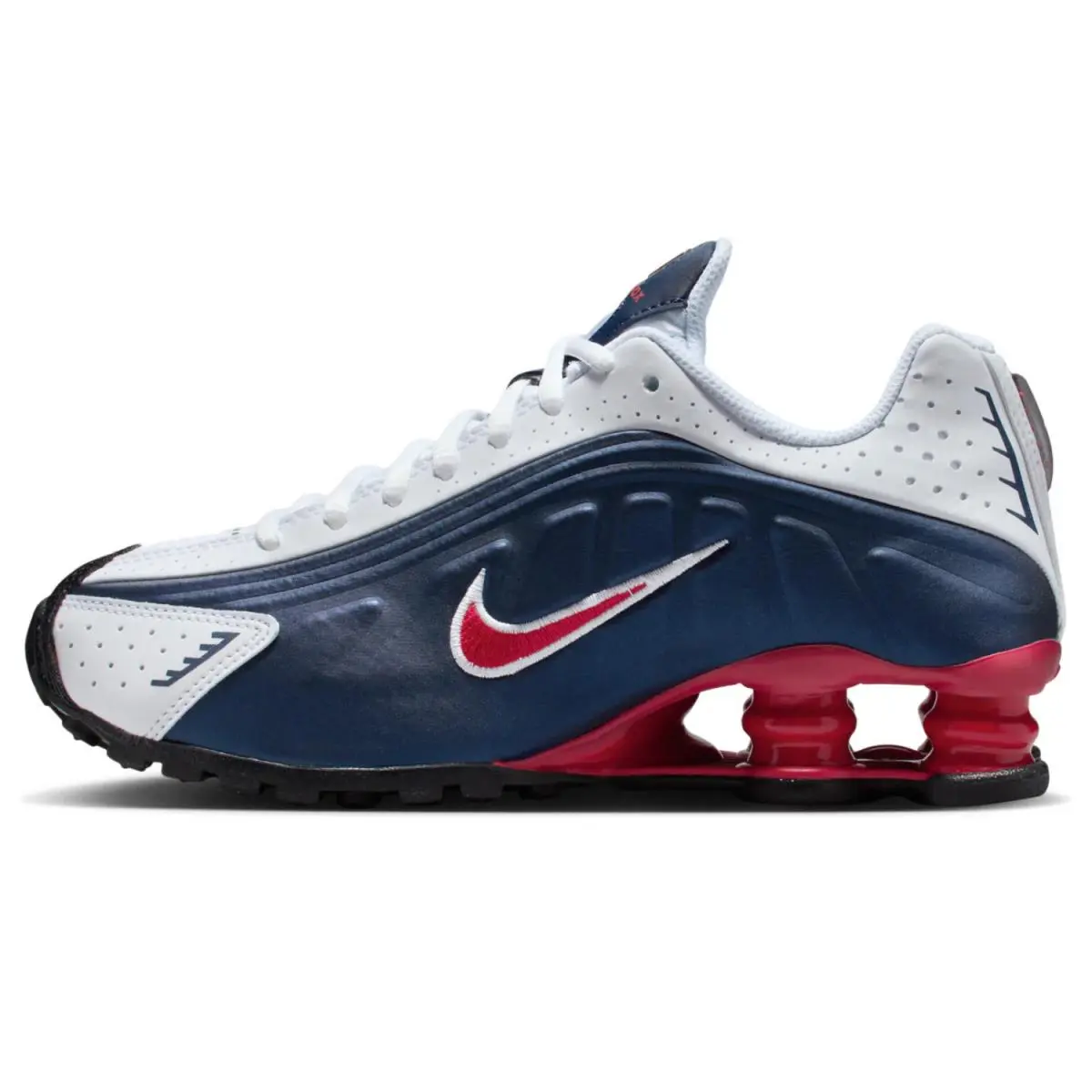 Nike Shox R4 lCW2626-400 Sneaker Kids Navy White Lace Up Lifestyle Shoes MEW1608