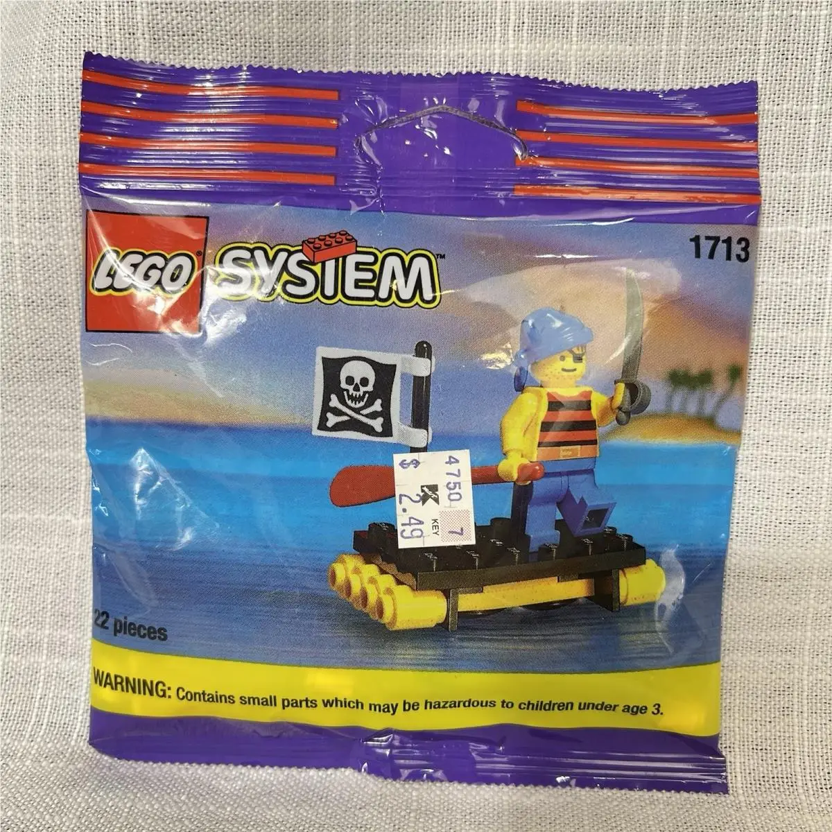 Lego System 1713 Shipwrecked Pirate Vintage 1994 Retired Poly Bag
