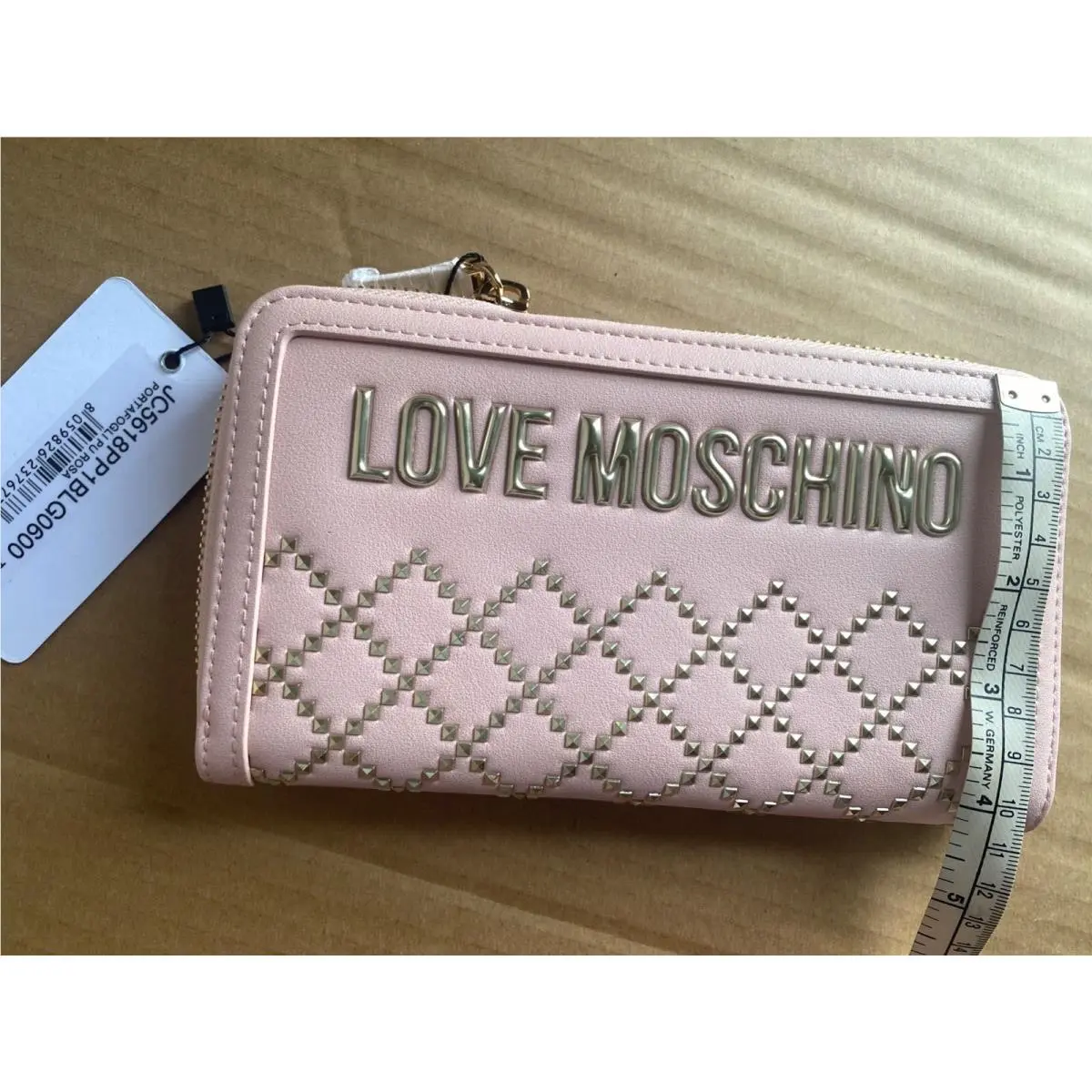 Love  Portafogli Pu Rosa Light Pink Wallet Coin Purse by Moschino