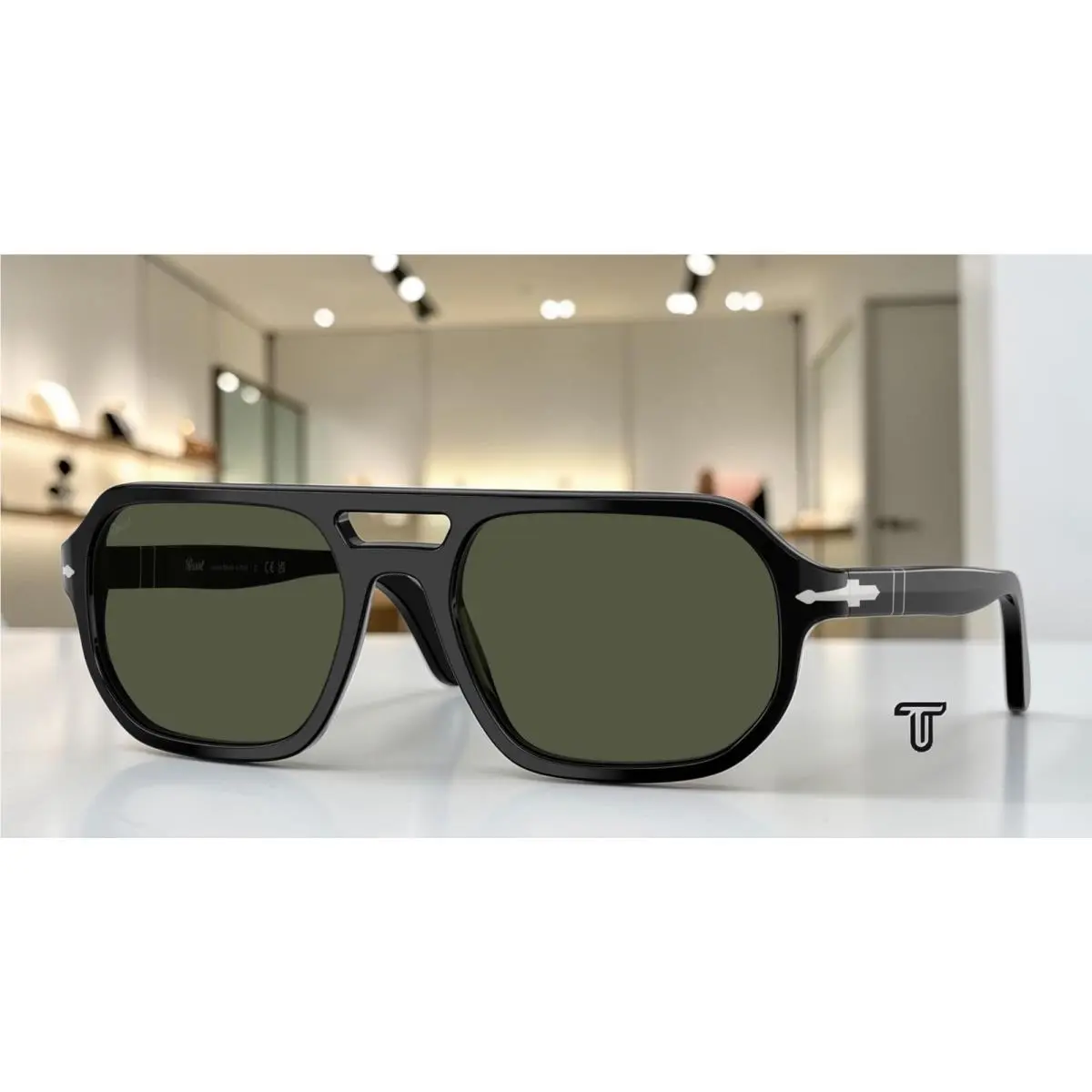 PO3393S 95 31 Guido Black Green 56 mm Unisex Sunglasses by Persol