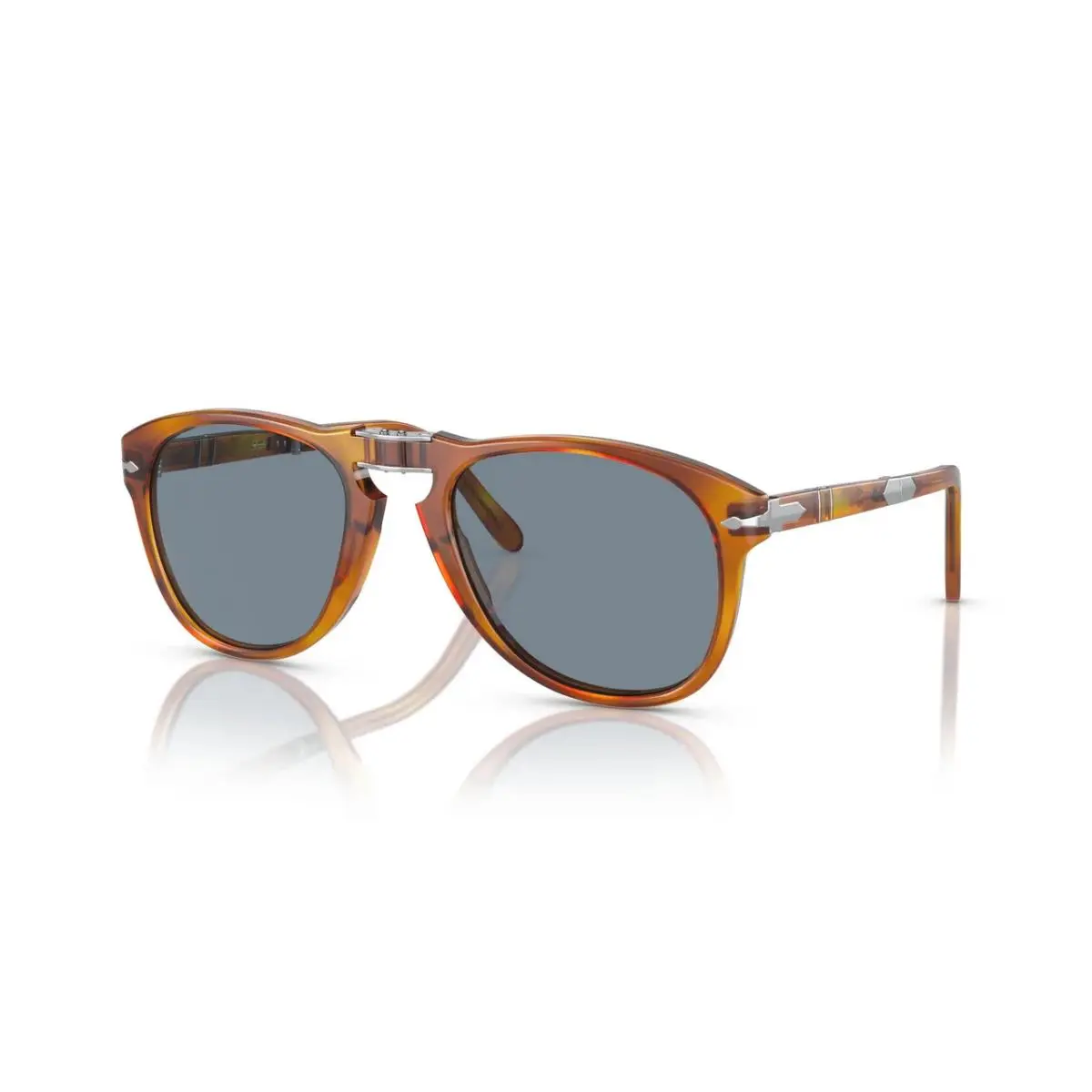 Persol PO0714SM 96/56 Light Havana Blue Unisex 54 mm Steve Mcqueen Sunglasses