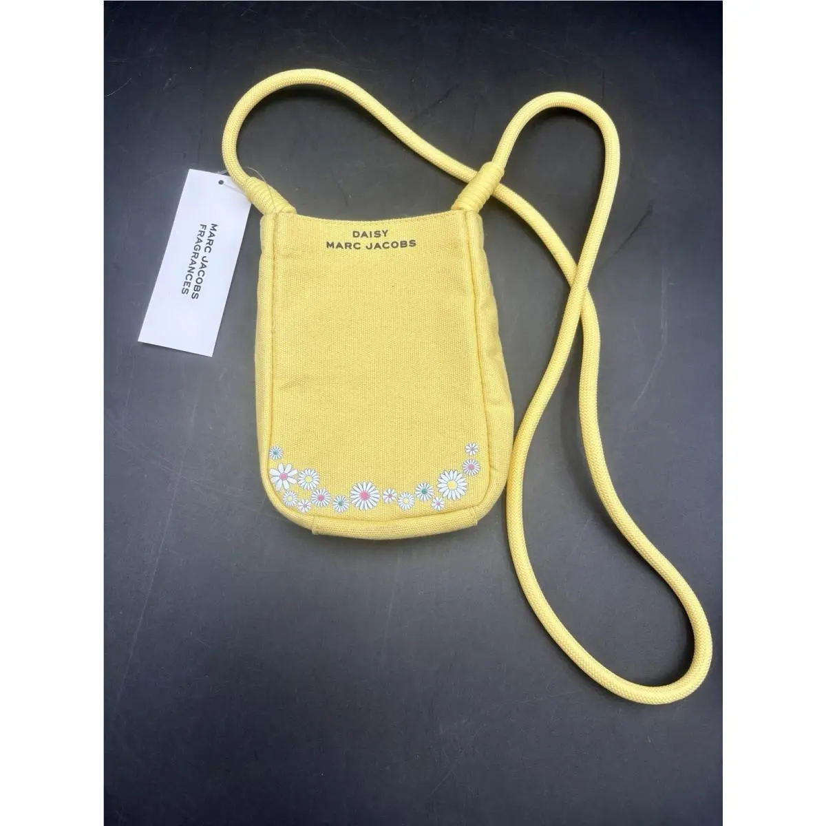 Marc Jacobs Daisy Canvas Crossbody Cup Holder Bag Pouch Yellow